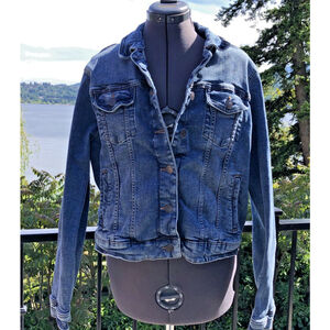 Size XL Denver Hayes Womens Denim Crop Jean Jacket Classic 4 Pockets BD